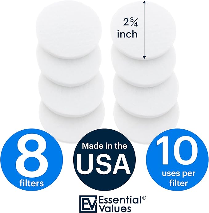 Essential Values 8 Pack Cold Brew Coffee Filters - Replacement Coffee Filter Bags - Compatible with Toddy Cold Brew Maker
