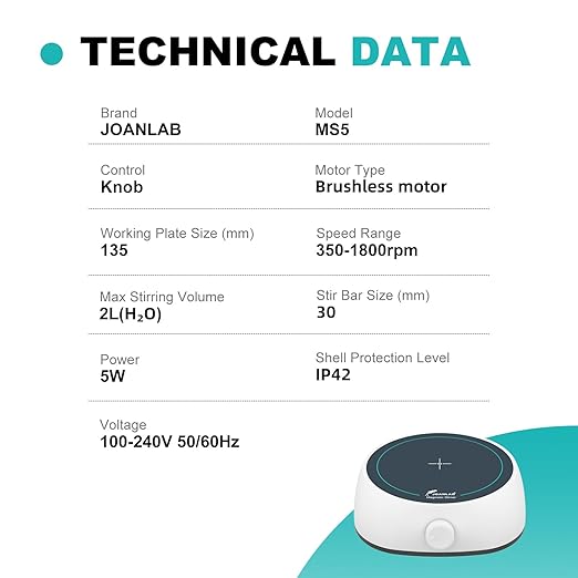 JOANLAB Mini Stir Plate Magnetic Lab Stirrer with Stir Bar,Magnetic Mixer 3000ml