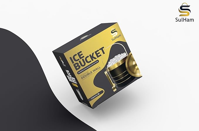 3L - Double-walled stainless Steel Ice Bucket with lid, Ice Tong and Inner Bucket for parties, cocktail bars and indoor and outdoor parties