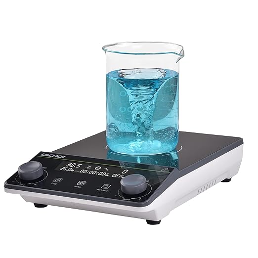 Magnetic Stirrer 5.9 inch Magnetic Stir Plate with stir bar LCD Display 100-1600RPM Max Stirring Capacity 5000ml Digital Magnetic Stir Plate Magnetic Mixer Lab Stirrers(No Heating)