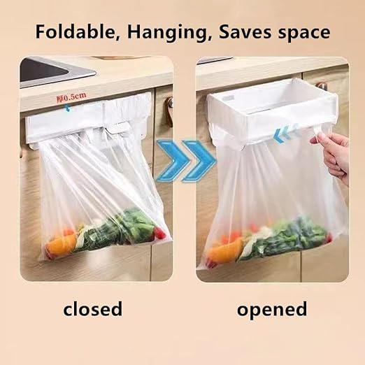 Hanging Foldable Kitchen Waste Bin, Toilet Trash Can, Sealable Garbage Can, No Odor, Space-Saving Design, for Cabinet Door, Bathroom, Desk, RV, Car & Camping, Office