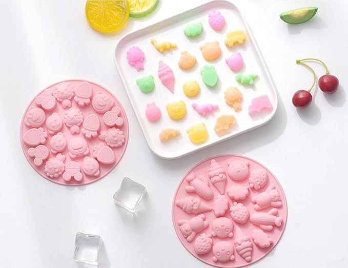 Cute Ice Cube Trays Silicone Chocolate Mold Wax Melt Molds Easy Release Ice Trays Non-Stick Chocolate Soap Pudding Jello Ice Cube Tray (Car)