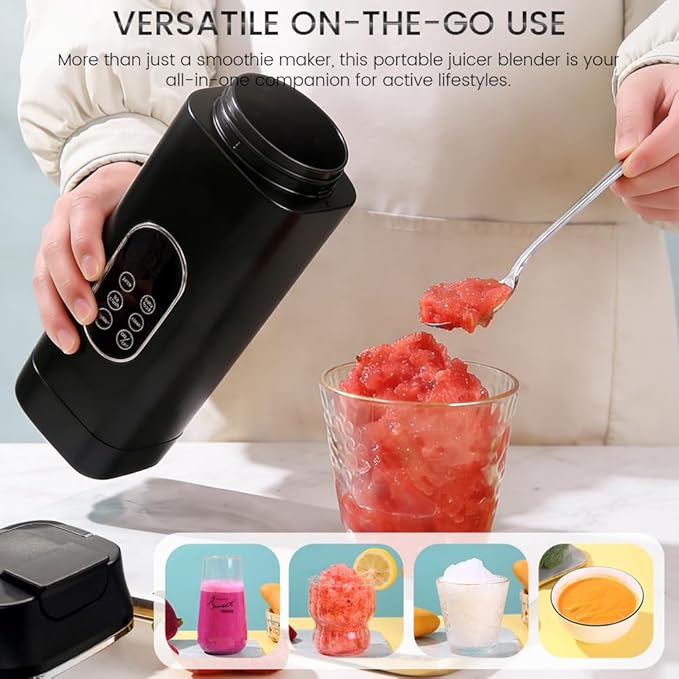 Portable Personal Blender, USB Rechargeable with 12 Stainless Steel Blades, Mini Blender for Smoothies, Travel, Gym, and Outdoor Adventures