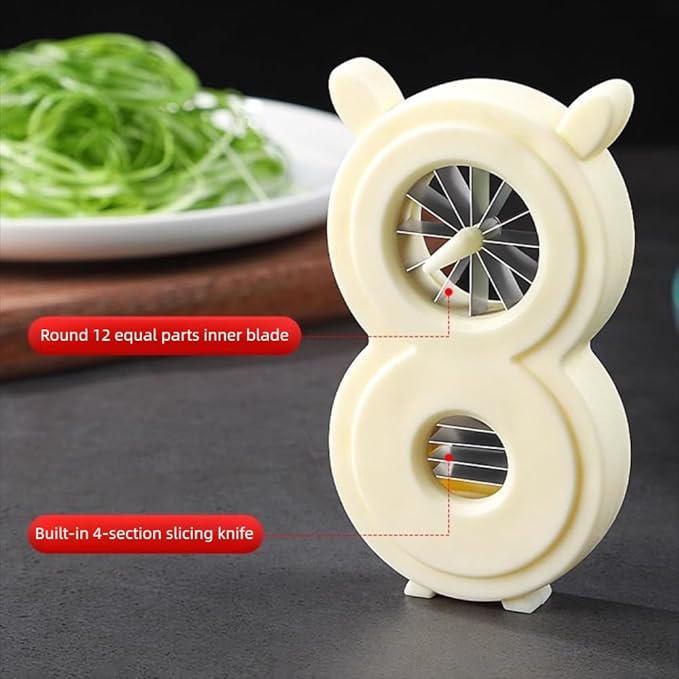 2-in-1 Green Onion Shredder & Slicer - Create 12 Perfect Strips in Seconds, Multi-Functional Scallion Shredder for Blooming Onion & Celery, Easy Clean (1)