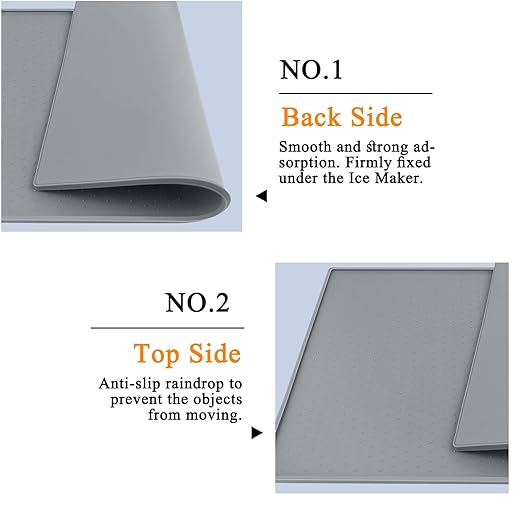 Nugget Ice Maker Countertop Mat with Non-Slip Dots, Waterproof Silicone Mat for Portable Small Mini Countertop Ice Machine Maker, 19''x12''