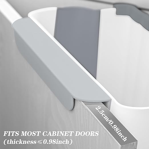 Wall Mounted Foldable Trash Can for Kitchen Cabinet - 2.4 Gallon Hanging Small Waste Bin,Plastic Collapsible Garbage Can for Bathroom, Bedroom Counter (Grey)