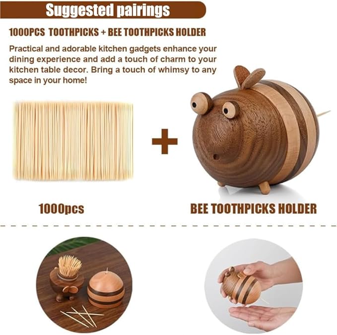 Damuzhi 1000 Count Bamboo Toothpicks Barbecue, Fruits And Teeth Cleaning - Round Double-Pointed Wooden Toothpicks, For Appetizers,Olives