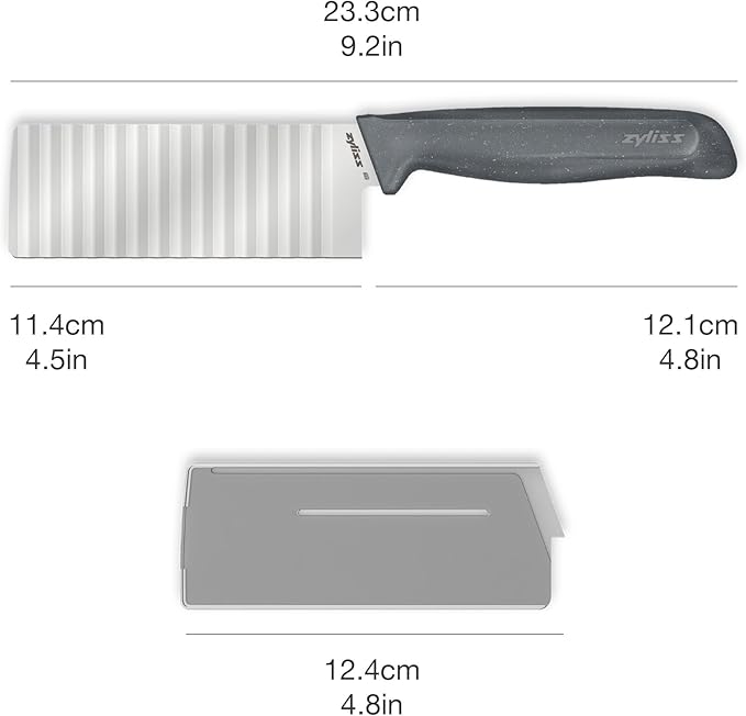 Zyliss Crinkle Cut Knife – Stainless Steel Wavy Blade for Crinkle Cut French Fries, Vegetables & Fruit – Fun Snack & Garnish Cutter with Wheat Straw Handle, Dishwasher Safe, 5-Year Guarantee 4.5"