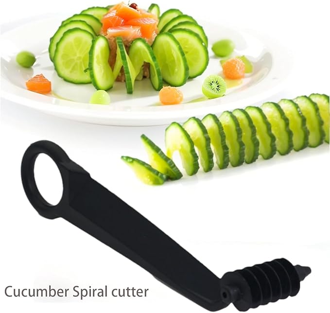 Kitchen Spiral and V-Shaped Tools, Spiral Slicer Blade Potato Cucumber Spiral Cutter, Fruits and Vegetable Carving Knife Hand Slicer Cutter, Manual Screw Peelers Kitchens and Dining Tooling