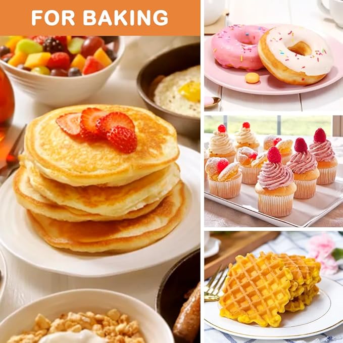 Pancake Batter Dispenser, Cupcake Batter Dispenser with Squeeze Handle & Oil Brush and Scraper, Baking Tool for Precise Portion Control, for Pancakes Cupcake, Waffle, Muffin Mix