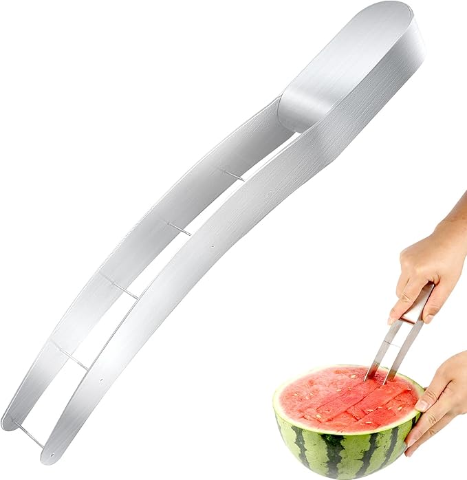 LUTER Watermelon Cutter, Stainless Steel Watermelon Cutting Tool, Practical Fruit Cutting Tool, Fruit Cutting Tool for Party, Camping, Fruit Shapes