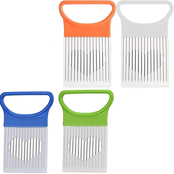 Onion Slicer, 4PCS Stainless Steel Prongs Kitchen Slicer, Onion Holder for Slicing, Kitchen Cutting Tool Slicer for Kitchen