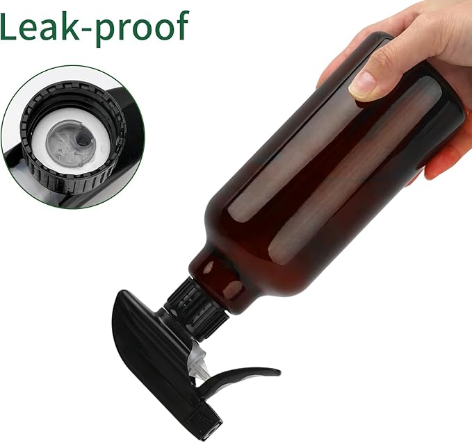 Cosywell Glass Spray Bottles 16.9oz/500ml 2 Pack Empty Spray Bottle for Cleaning Mist/Stream Heavy Duty Water Spraying Bottle for Cooking Solutions Essential Oils Hair Care(Brown)