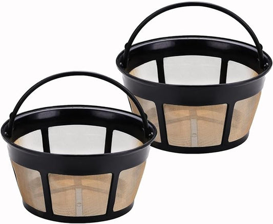 Reusable Coffee Filter for Mr. Coffee 10-12 Cup Coffee Makers - Durable Stainless Steel Mesh Replacement - Flat Bottom Basket Coffee Filter for Mr. Coffee Models - BPA Free & Dishwasher Safe (2 pack)