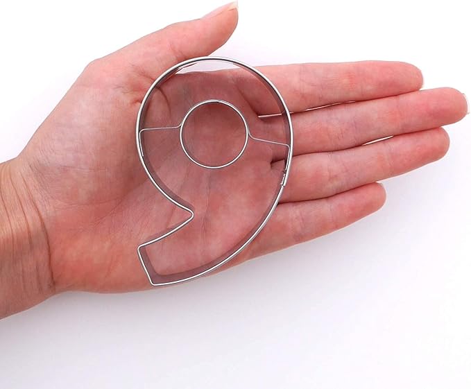 Number 9 Cookie Cutter – Sharp & Safe Stainless Steel Cooking Utensils – Ideal For Sandwiches, Pancakes, Fruits & Crafts – Dishwasher-Safe Bakery Supplies from Sweet Cookie Crumbs (3.1”T x 2.1”W)