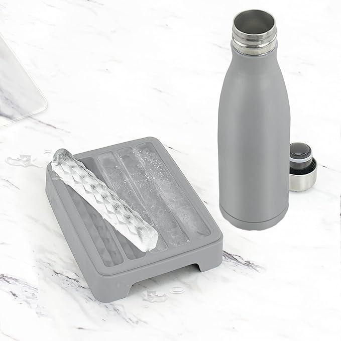 Silicone Ice Cube Tray for Reusable Water Bottles, Silicone Ice Tray With Tight-Fitting Lid, BPA-Free & Dishwasher-Safe