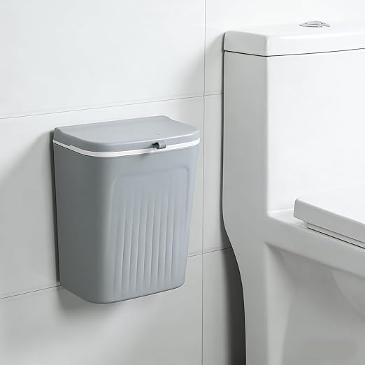Hanging Compost Bin, Wall-Mounted Food Scraps Collector with Lid, Under Cabinet Small Trash Can for Coffee Station, RV & Studio Apartment (3.2 Gal Solo Size)