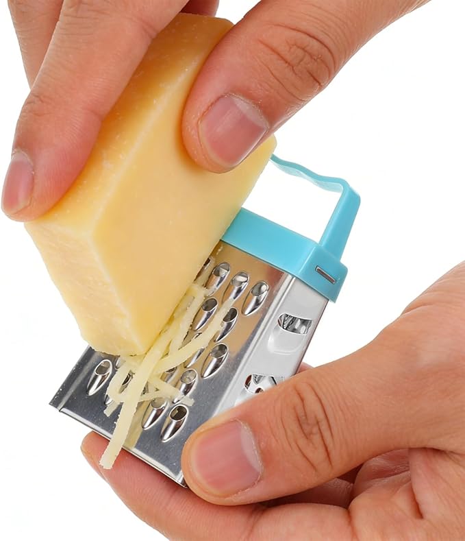 Kichvoe 6-Pack Mini Cheese Grater Set Stainless Steel Box Graters for Garlic Ginger Vegetable Slicing Shredding with Non-Slip Handle Compact Kitchen Tool