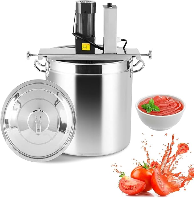 Automatic Pot Stirrer Mixer,Stainless Steel Electric Food Mixer,Stirring Speed Adjustable,4 Blade Stirring Scraper,for Restaurant Food Factory Home Cooking,90L