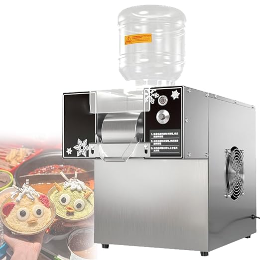 Electric Snow Ice Continuous Ice Maker,Small Desktop Air-Cooled Snowflake Ice Machine,Shaved Ice Machine,Ice Crusher,Snow Ice Cream Machine 60