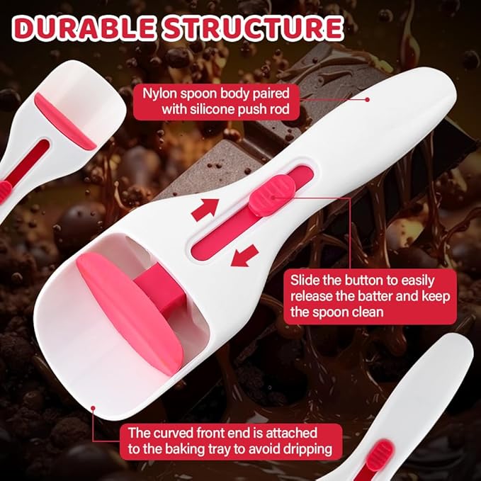 2pcs Cupcake Batter Dispenser Scoop, Dishwasher-Safe Baking Tool for Precise Portioning of Muffins, Cupcakes, Cookie Dough & Pancakes - Mess-Free Kitchen Gadget(COLOR:white)