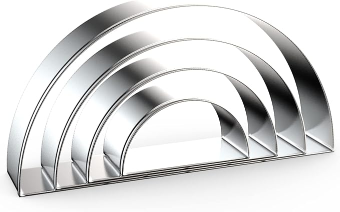 Half Circle Semicircle Cookie Cutter Set Large - 5 Inch, 4 Inch, 3 Inch, 2 Inch - Watermelon Frame Plaque Cookie Cutters Shapes Molds - Stainless Steel