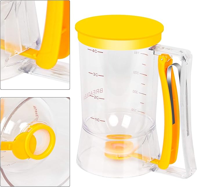 BBSTARZ Batter separator Cupcakes Pancakes Cookie Cake Waffles Batter Dispenser cookie separator batter Cream Speratator Cup Measuring Baking Tools(Orange)