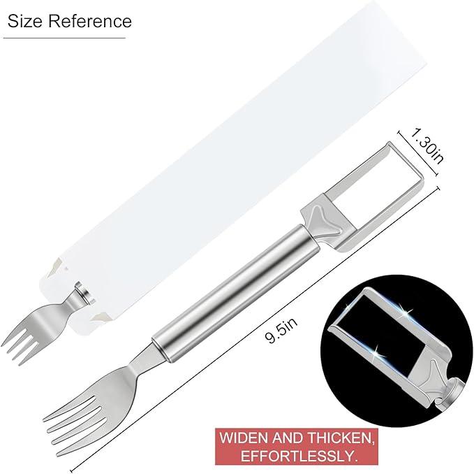 2-in-1 Watermelon Slicer & Fork – Stainless Steel Fruit Cutter Tool for Watermelon, Mango, Pitaya – Portable for Camping, Picnics, Home, Parties – Effortless Cubes & No Mess