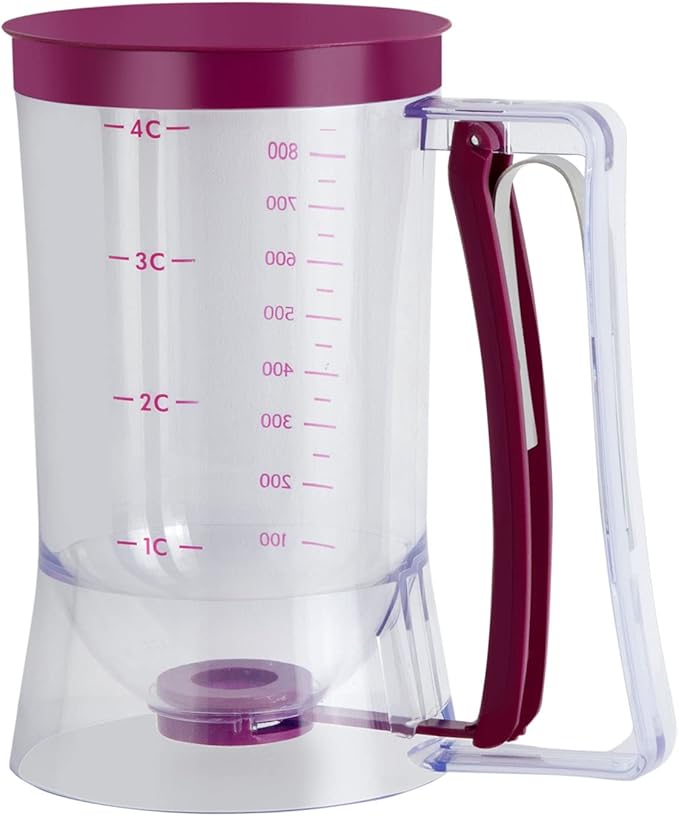 CHuangQi Cake Batter Dispenser for Pancake Cupcake Waffles, Perfect Baking Tool with Measuring Label