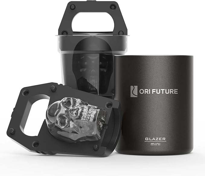 GLAZER mini, Clear Skull Ice Mold for Bourbon