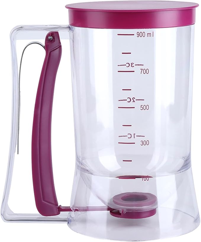Pancake Batter Dispenser, Cupcake Batter Dispenser Biscuit Separator with Measuring Label Kitchen Baking Tool for Cupcakes, Waffles, Muffin Mix, Cake or Any Baked Goods