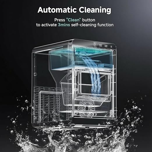 Nugget Ice Maker Countertop for Chewable Ice, 41lbs/24H Portable Pellet Ice Machine with One-Click Operation Self-Cleaning for Home, Kitchen, Bar, Office, Party (Silver)