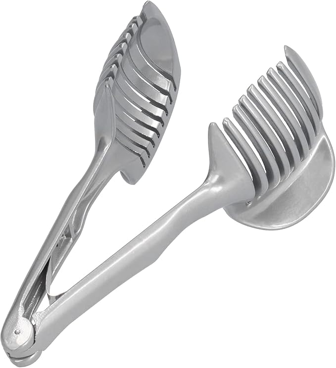 Lemon Slicer, Handheld Tomato Slicer Lemon Cutter Round Fruit Tongs Stainless Steel Onion Slicers Holder for Fruits Vegetables