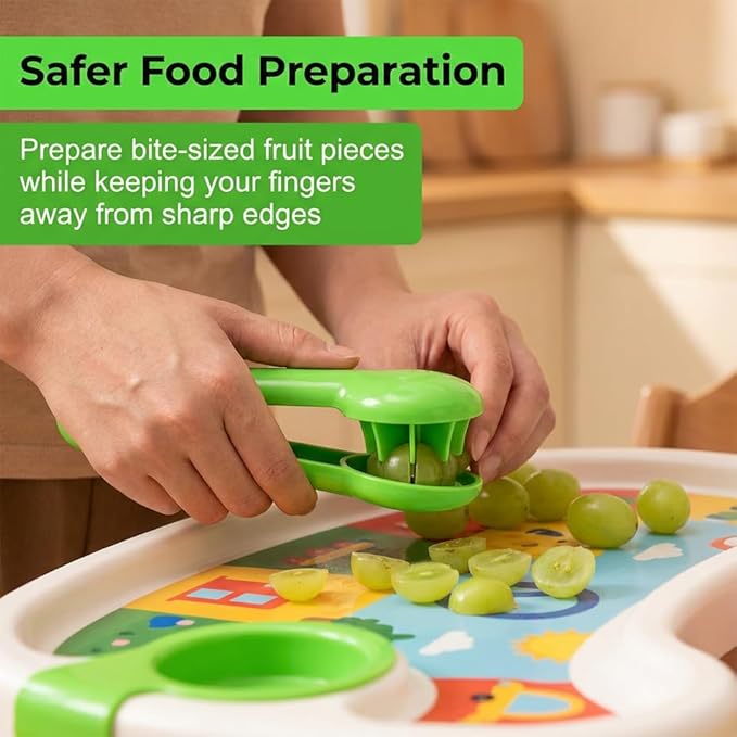Grape Cutter Slicer, 2026 New Grape Cutter Tool, Grape Tomato Cherry Strawberry Cutter Tools Into 4 Pieces for Vegetable Fruit Salad, Quarter Grape Slicer Kitchen Gadget (2PC)