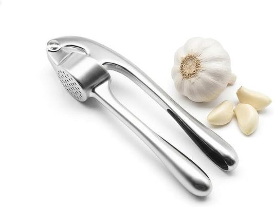 Heavy Duty Zinc Alloy Garlic Press & Mincer - Professional Rust-Proof Crusher for Garlic, Ginger and Nuts - Ergonomic Easy Squeeze Kitchen Gadget