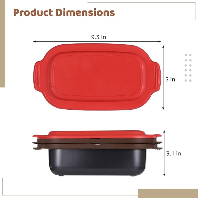 3-in-1 Microwave Egg Cooker and Microwave Grill Pan Set with Lid, Non-Stick Double Cavity Omelet Cooker, Multi-Use Cookware for Quick Steak, Meat, Pizza, Veggies