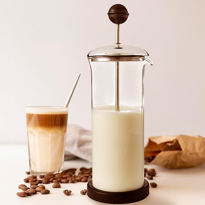 Fino Milk Frother, Tempered Glass, Non-Skid Base, 16-Ounce Capacity