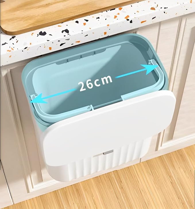 Sooyee 3 Pack 12L/3.2 Gal Kitchen Compost Bin for Countertop or Under Sink, Hanging Small Trash Can with Lid for Cupboard/Bathroom/Bedroom/Office/Camping,Compost Bucket White