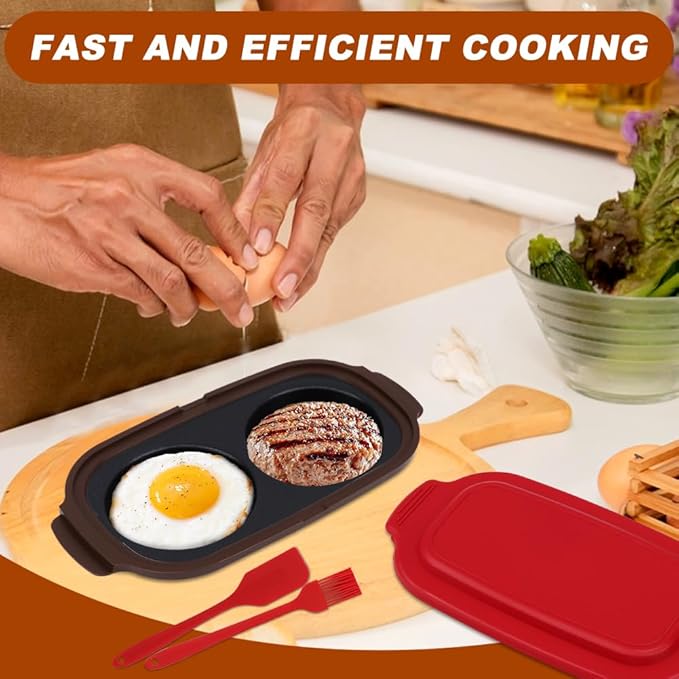 Microwave Egg Cooker Quick-Heat Microwave Egg Poacher Cooker & Fryer for Breakfast Sandwiches Save Time,Portable for Home,Travel(COLOR:red)