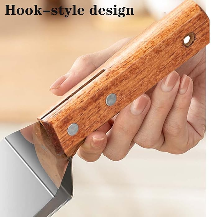 Triangle Watermelon Cutter, Stainless Steel Watermelon Slicer with Wooden Handle, Handheld Fruit Cutter for Kitchen Gadgets, Portable for Summer Camping, Picnics, Home, Parties for Fruit, Cake (3PCS)