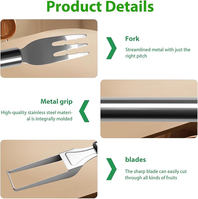 4 Pcs Watermelon Fork Slicer Cutter Upgraded Non‑Slip for Parties Camping Kitchen Tool, Perfect for Family Gatherings Summer Fun Fruit Cutting and Serving