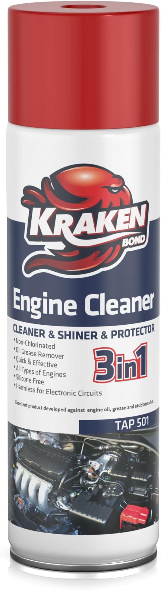 KRAKEN BOND Engine Cleaner Spray - (1x12.3 fl. Oz) Degreaser for Engine Bay, Gunk, and Motor | 1 Pack