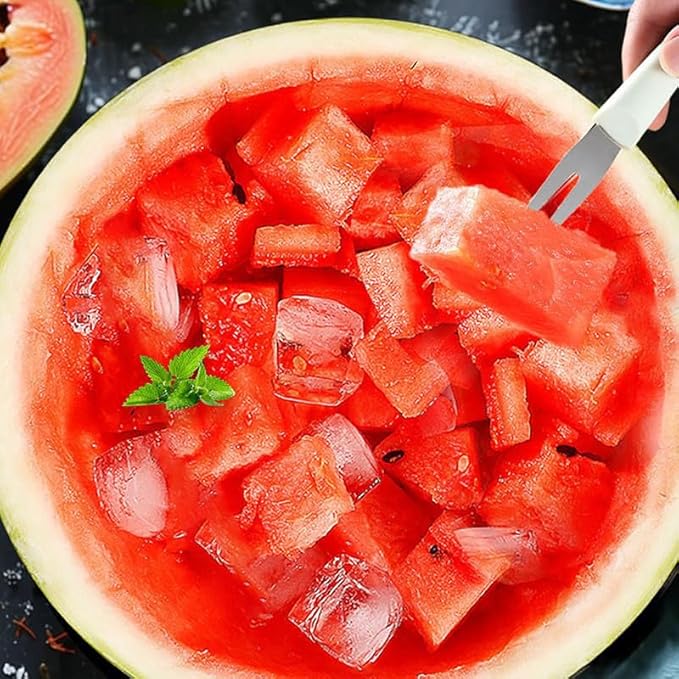 2025 Watermelon Cutter, 3-in-1 Watermelon Fork Slicer Cutter Stainless Steel Watermelons Cutters, 3 In 1 Summer Watermelons Cutting Tool Fork Slicer Knife Set for Home