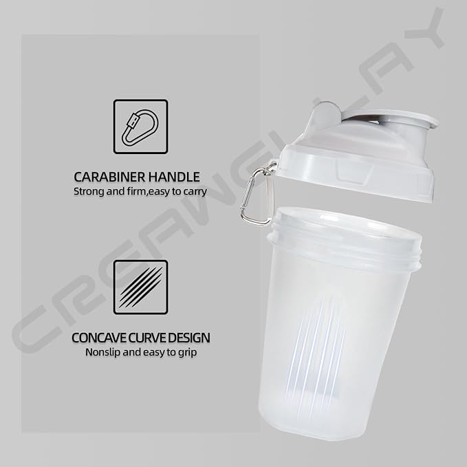 3 Pack Shaker Bottles for Protein Mixes, 17 oz Small Protein Shaker Bottle with Handle, Gym Shaker Cups with Blending Ball for Pre Workout, BPA-Free & Dishwasher Safe (White, Pink, Blue)