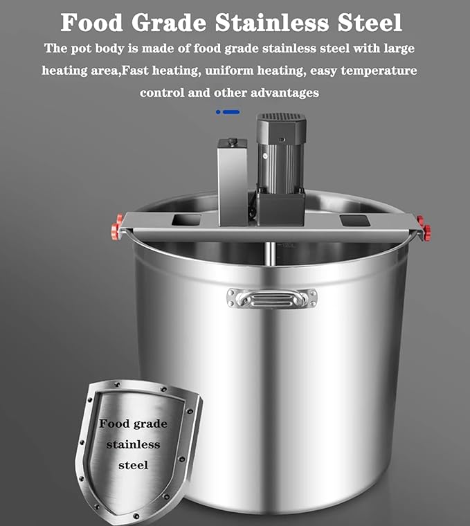 Automatic Food Mixer - 40L/80L/140L Commercial Heating Mixer with 4 Blade Stirring Scraper,for Making Jam, Sauce, Filling, Hot Pot Seasoning Bottom Soup Stirre, Adjustable Stirring Speed,80L