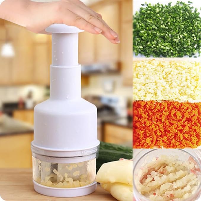 Onion Chopper Vegetable Chopper,Garlic Chopper Garlic Slicer,Push-Press Hand Handheld Veggie Choppers For Onions Garlic Herbs Parsley Chili Nuts Grinder