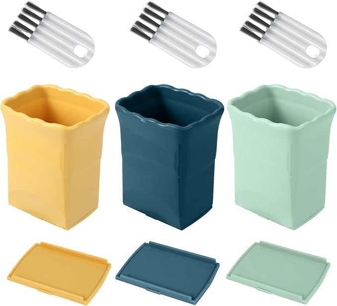 3 Pcs Cup Slicer with 3 Pcs Gap Cleaning Brushes Stainless Steel Strawberry Slicer Banana Slicers Fruit Slicer Fruit Cutters Multifunctional Soft Fruit and Vegetable Slice Fresh Platter Making