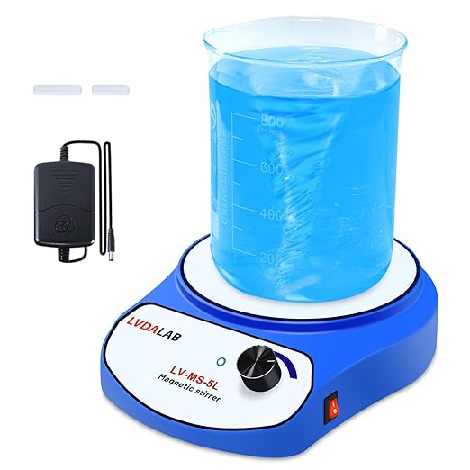 2200RPM Magnetic Stirrer with 2 Stir Bars, 5000ml Stainless Steel Magnetic Mixer, Lab Stirrers Mini Magnetic Stir Plate