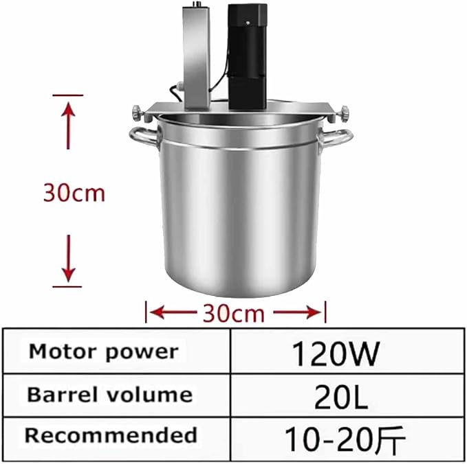 Automatic Food Mixer, Pot Stirrer Mixer Electric, Electric Mixer Machine for Jam Sauce, Stainless Steel Heating Food Mixer Equipment Auto for Mixing Jam&Sauce&Sticky Filling 20L