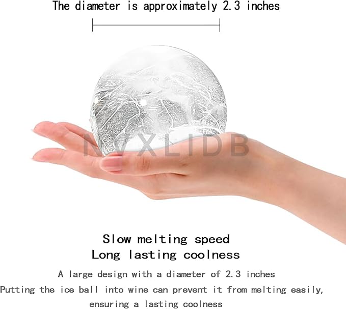Ice Ball Making Mould - Set of 3 Round Ice Cube Mould 2.4" Spherical Ice Cube for Whiskey, Cocktail, Bourbon (3 blues) (white)
